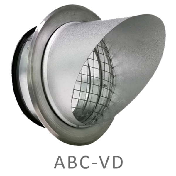 ABC VD 125mm med fläns Zinkgrå
