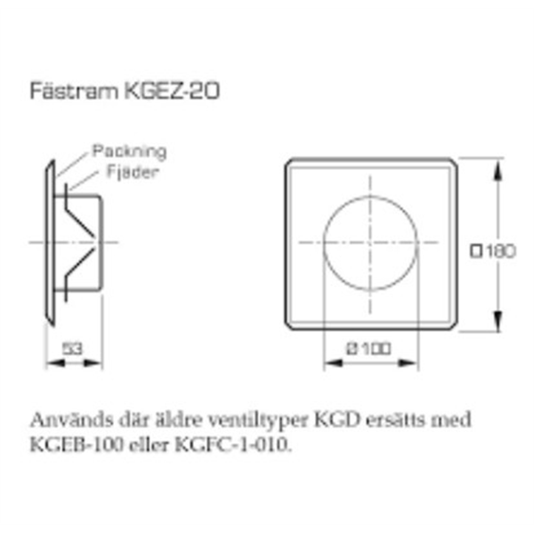KGEZ-20 100 Vit Plåt Fästram