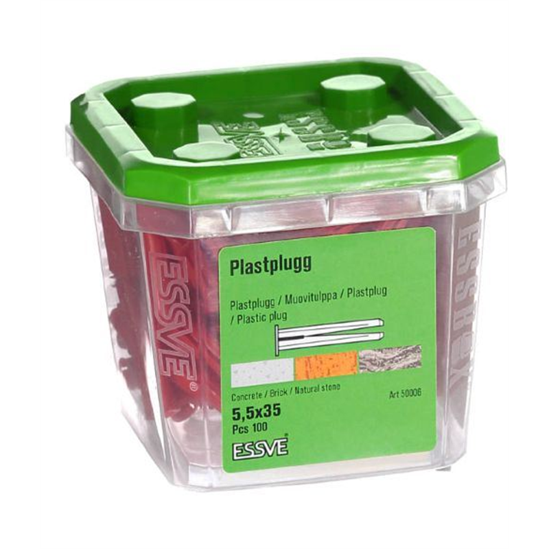 Plastplugg RÖD 5,5X35 100/FRP