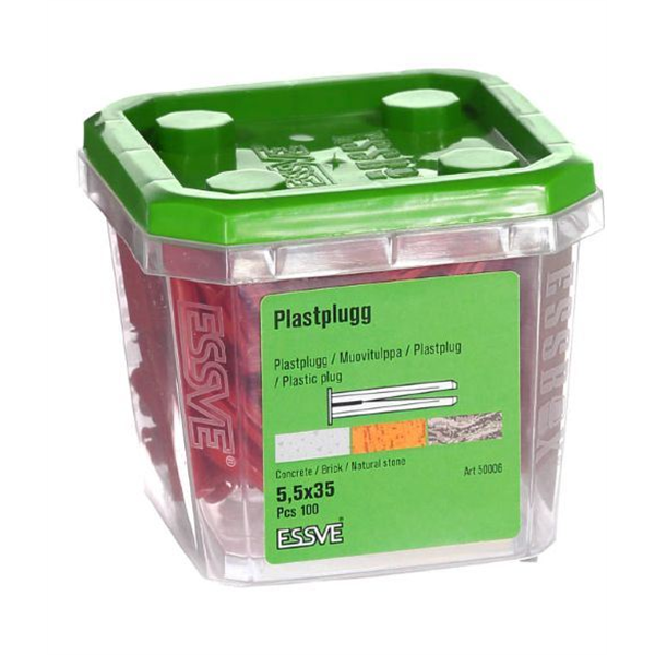 Plastplugg RÖD 5,5X35 100/FRP