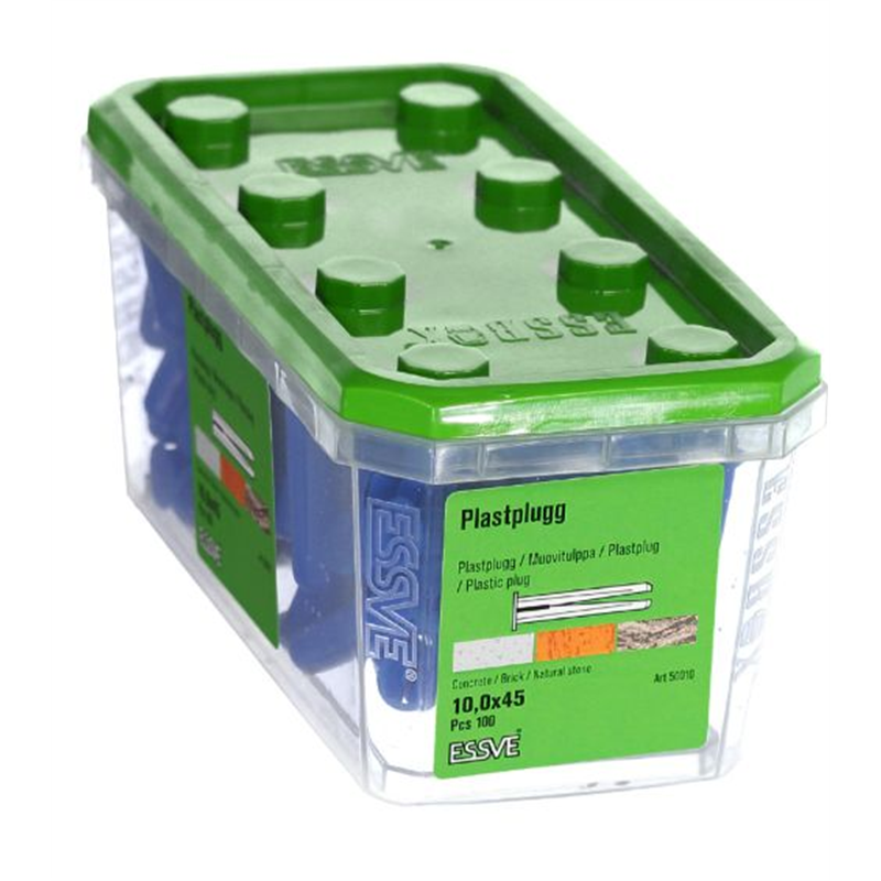 Plastplugg BLÅ 10X45 100/FRP