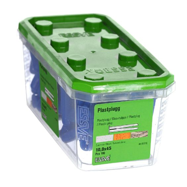 Plastplugg BLÅ 10X45 100/FRP