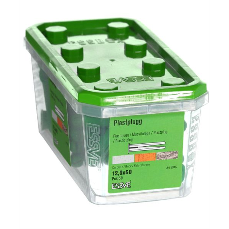 Plastplugg GRÖN 12X60 50/FRP
