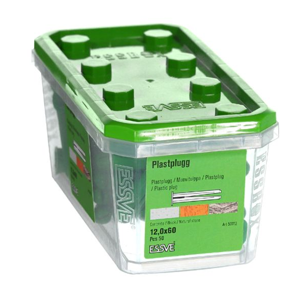 Plastplugg GRÖN 12X60 50/FRP