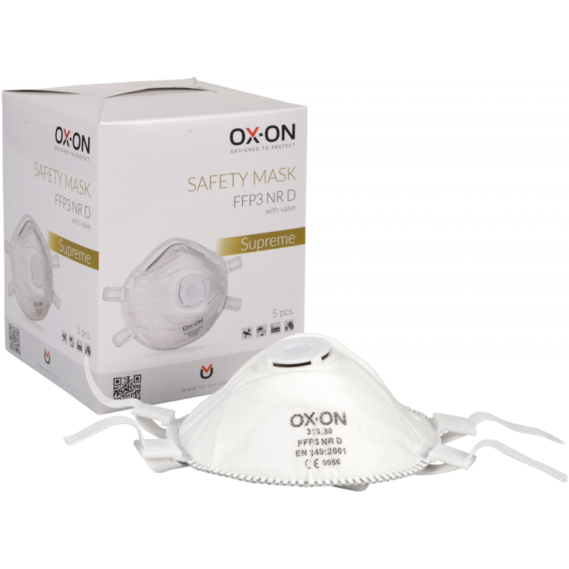 Ansiktsmask FFP3 med ventil 5-pack OX ON