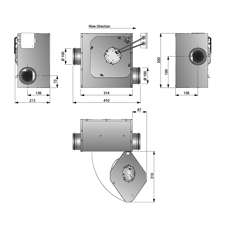 LPKB Silent 100 C1 EC mått dimensioner