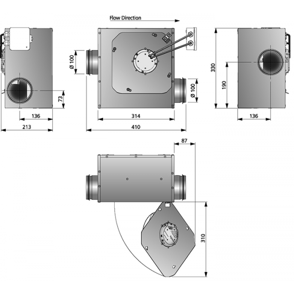 LPKB Silent 100 C1 EC mått dimensioner