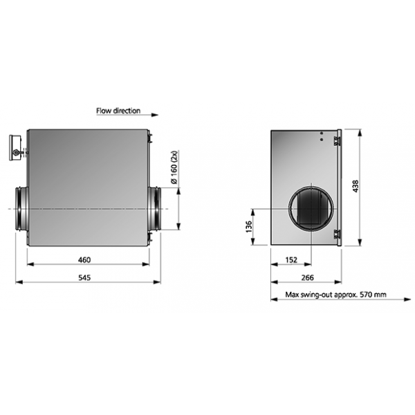 IRB 160 B1 dimensioner mått