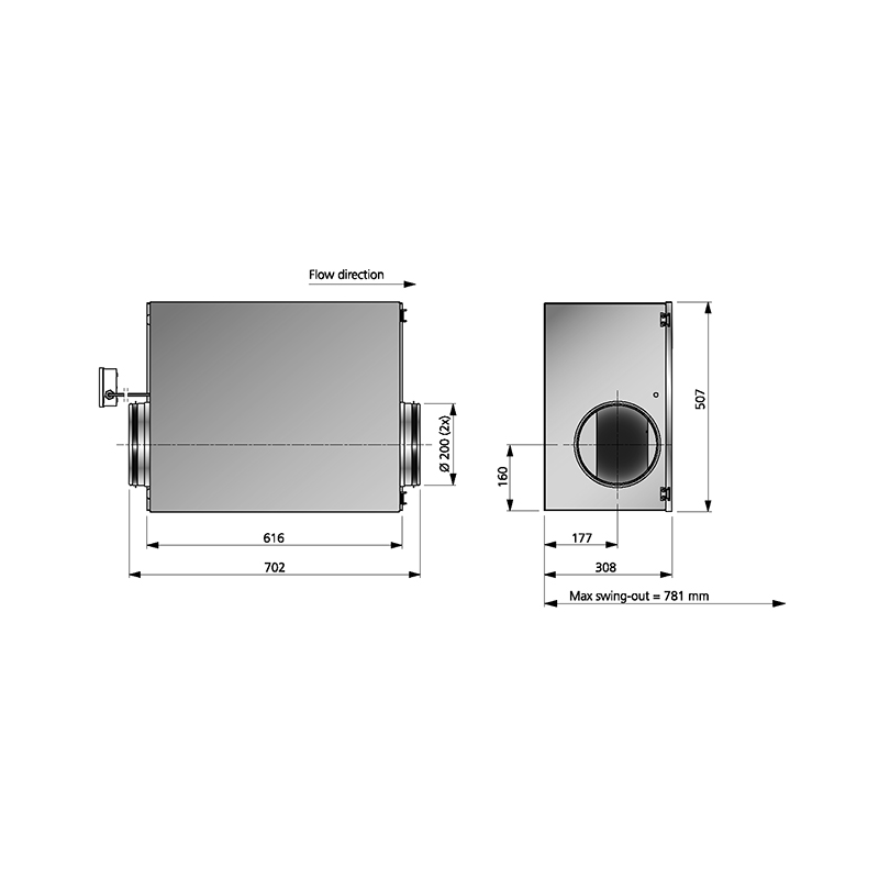 Östberg IRB 200 A1 Dimensioner mått